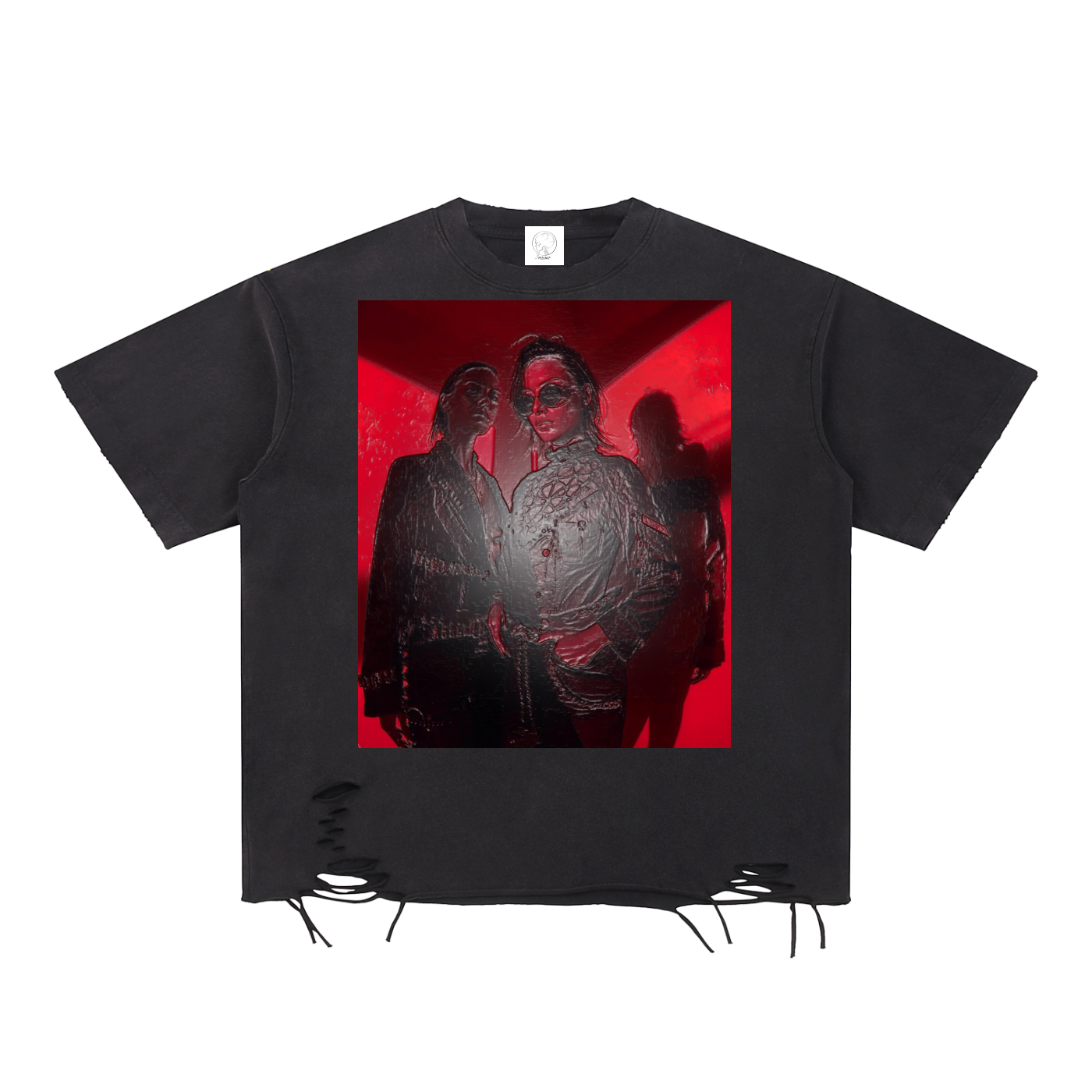 Snow Washed Raw-Hem T-Shirt - Hell Pulse