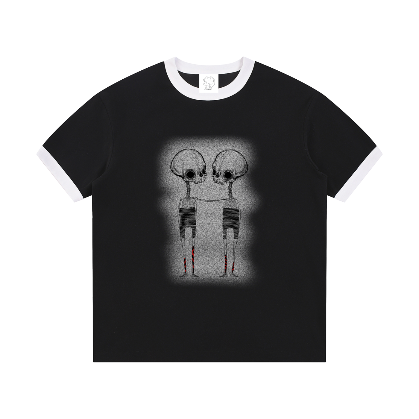 Contrast Edge Ribbed Crewneck T-Shirt - Till the End