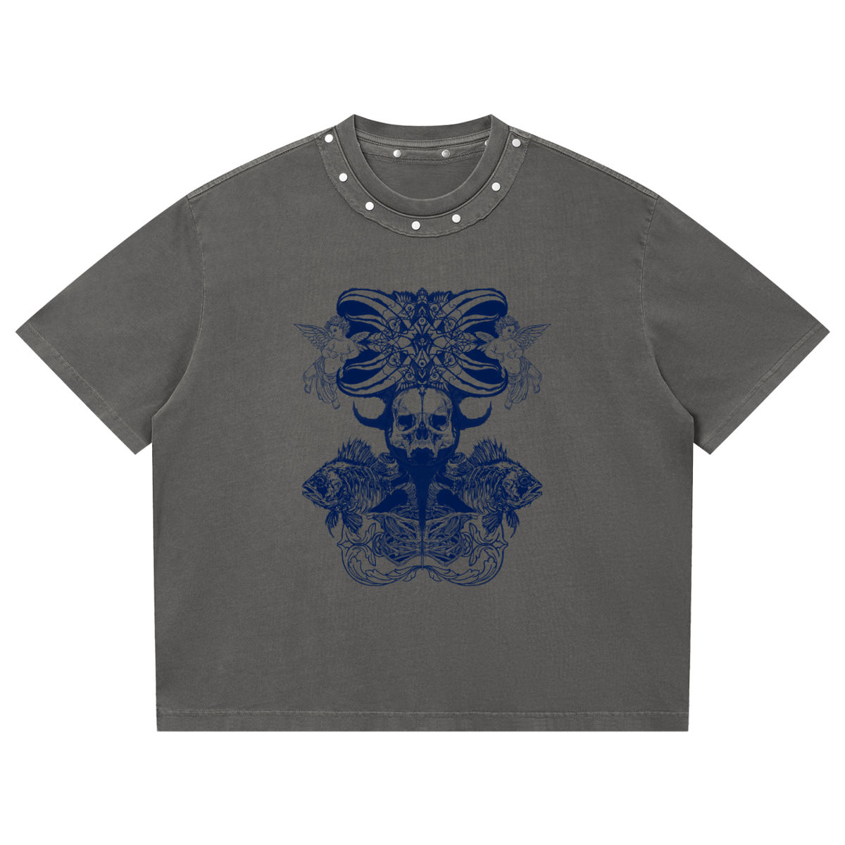 Washed Boxy Studded T-Shirt - Unblessed