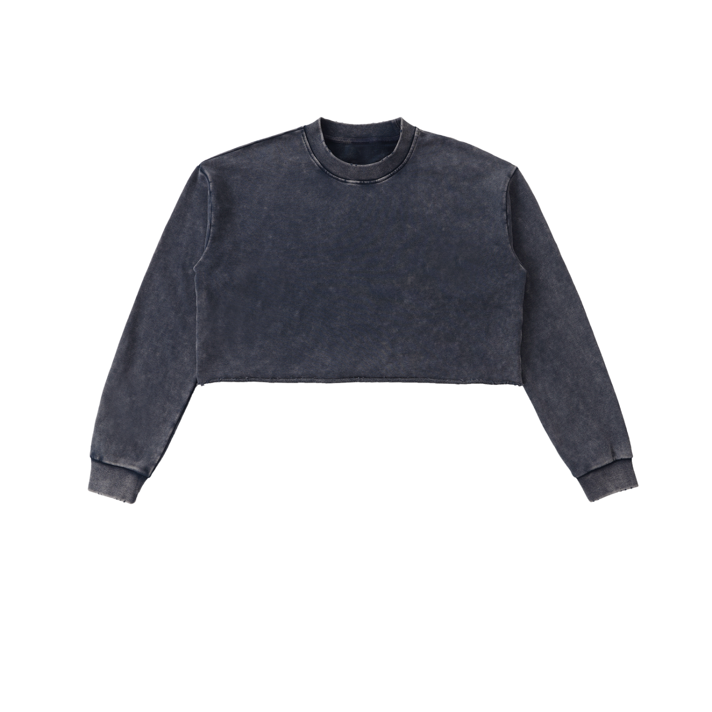 Snow Washed Raw Edge Cropped Sweatshirt - Faded Scorch