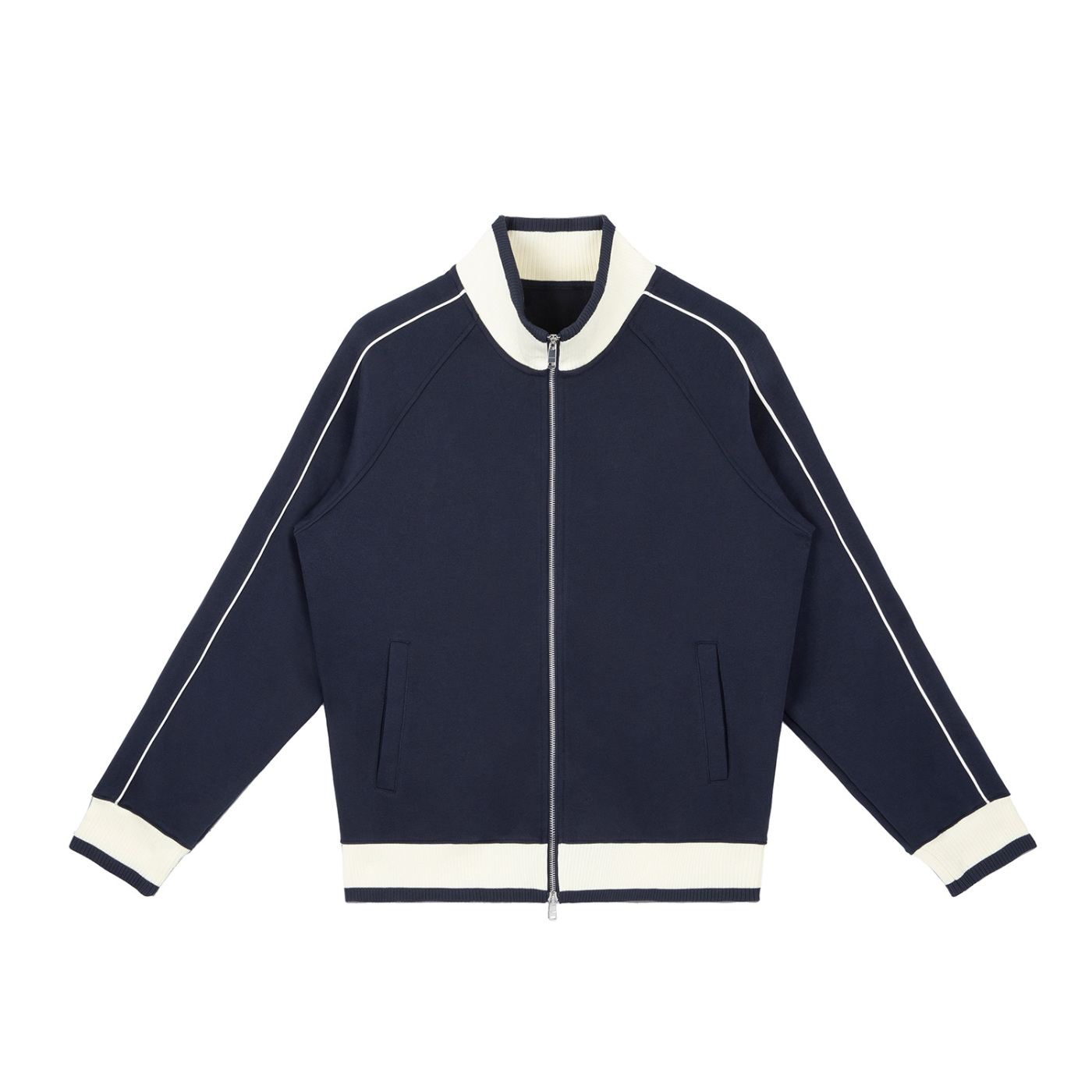 Color Block Raglan Sleeve Zip Track Jacket - Dividex