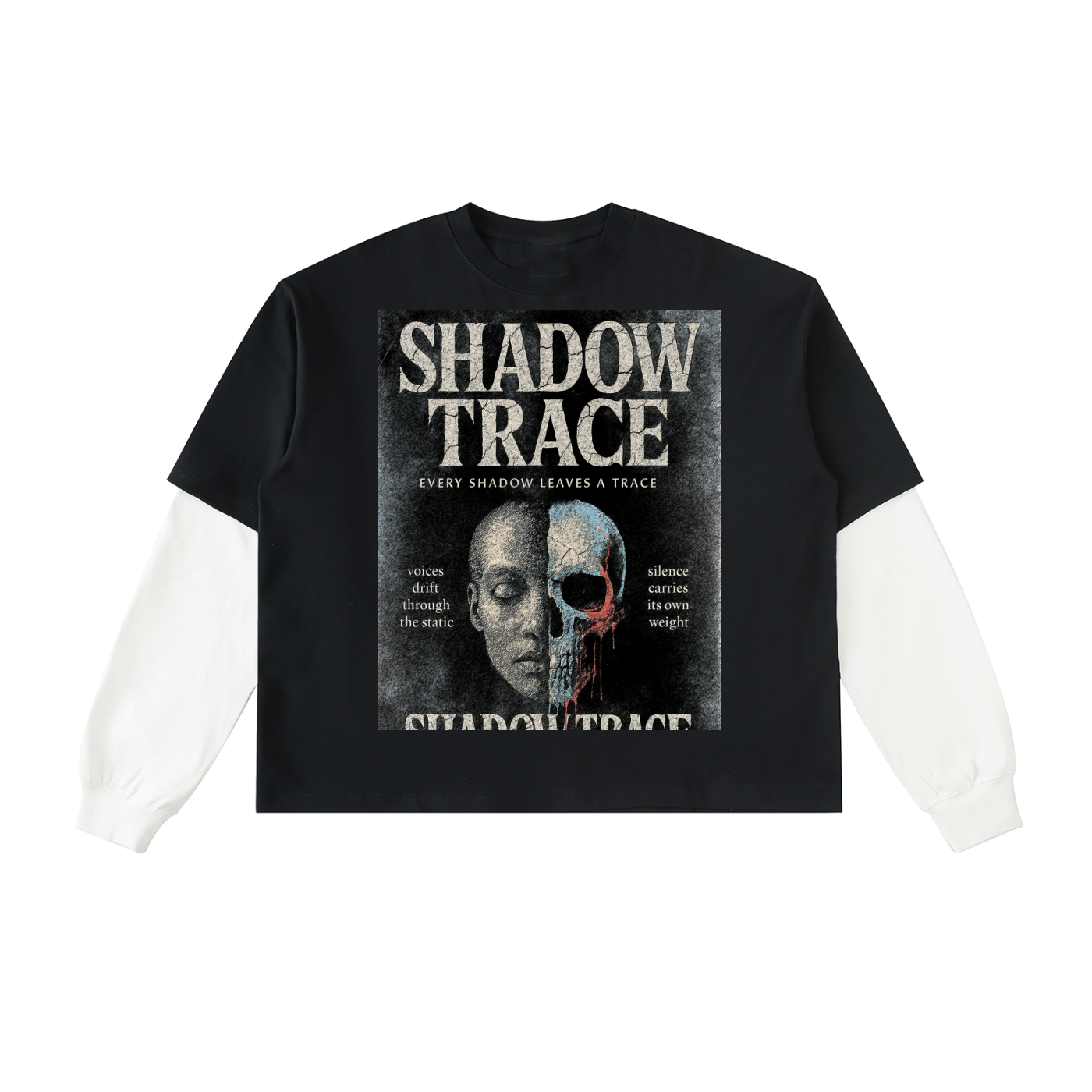 Layered Contrast Sleeve T-Shirt - Shadow Trace