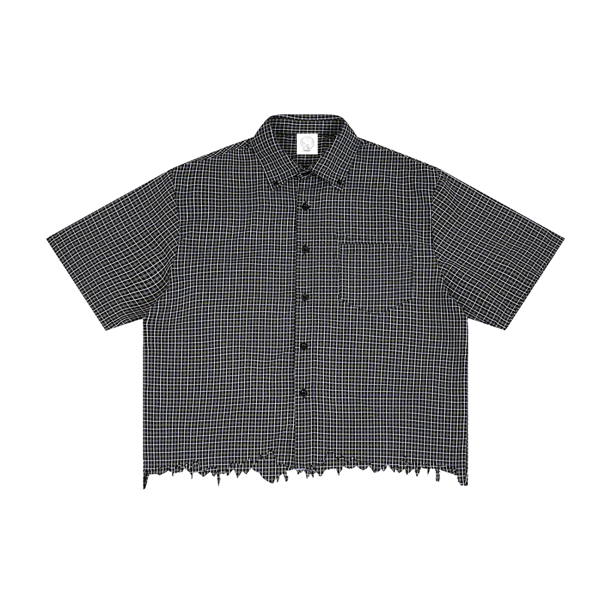 Distressed Plaid Boxy Shirt - Crosshatch