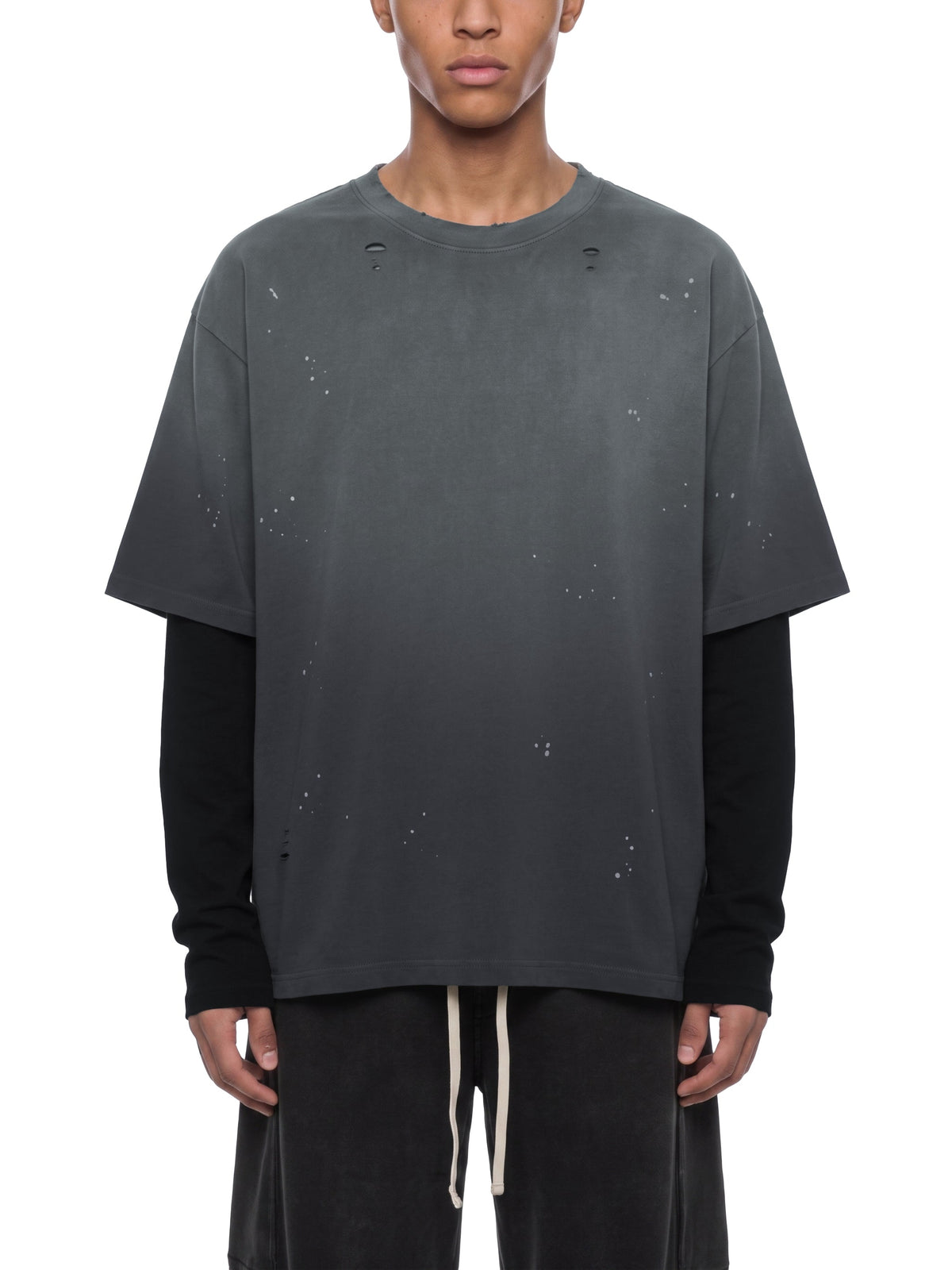 Vintage Wash Distressed Layer T-Shirt - Unravel