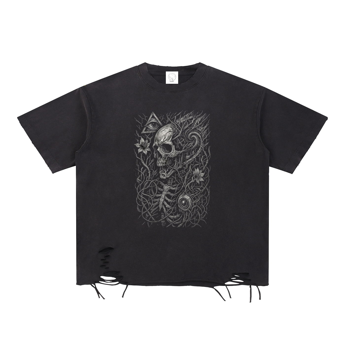 Snow Washed Raw-Hem T-Shirt - Wired Decay