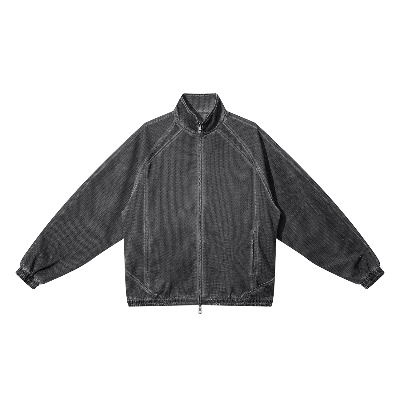 Vintage Wash Full Zip Mesh Jacket - Dead Weight