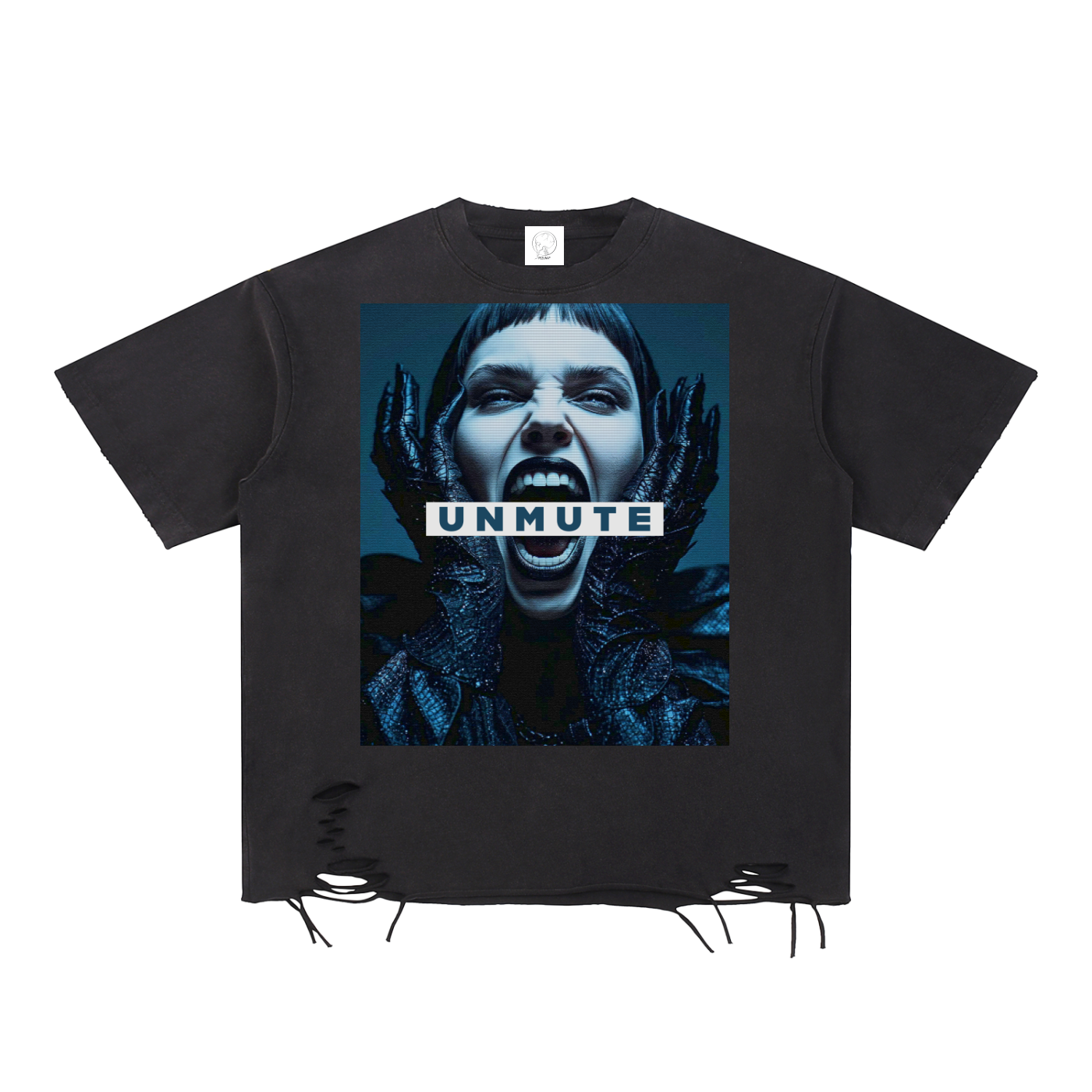 Snow Washed Raw-Hem T-Shirt - Unmute