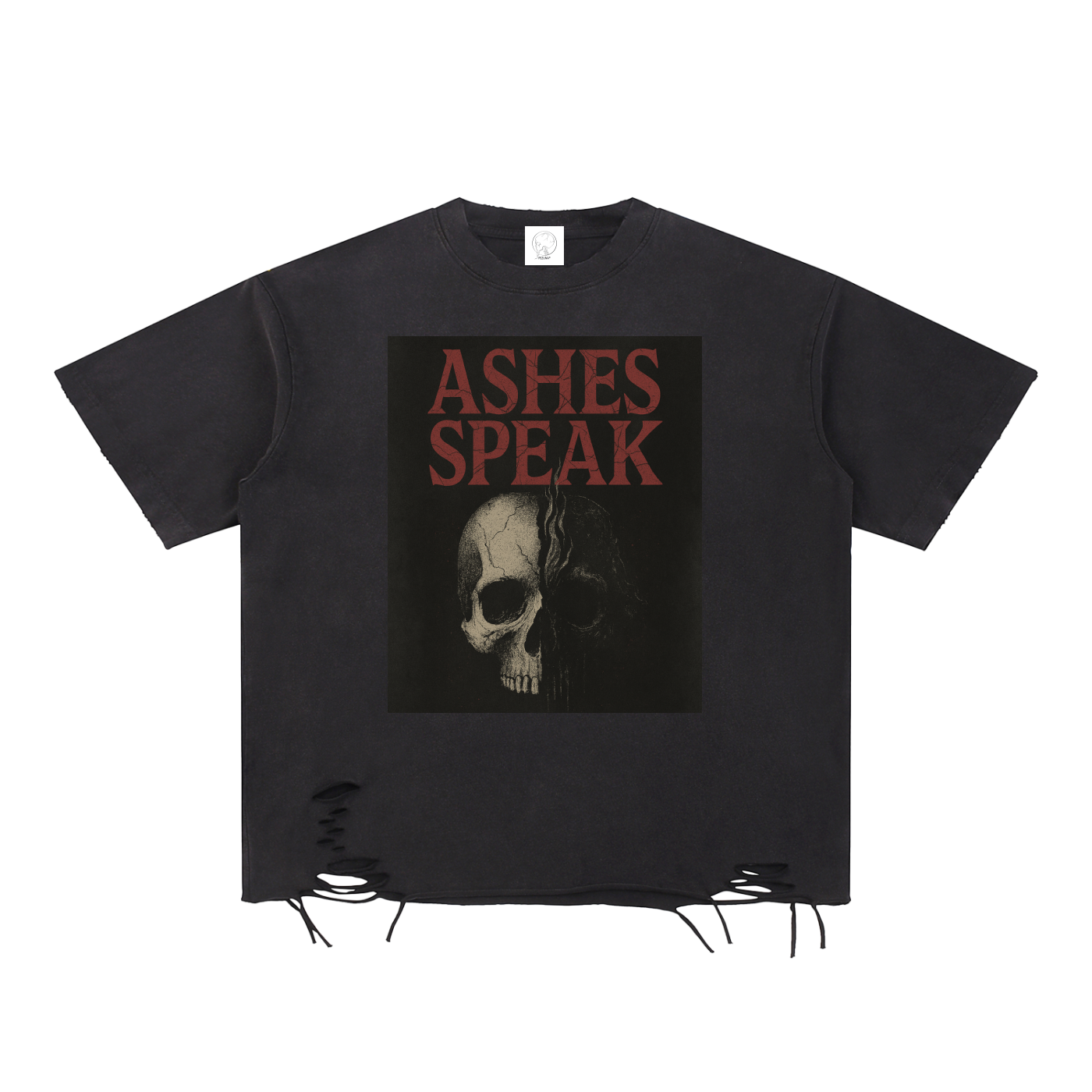 Snow Washed Raw-Hem T-Shirt - Ashes Speak