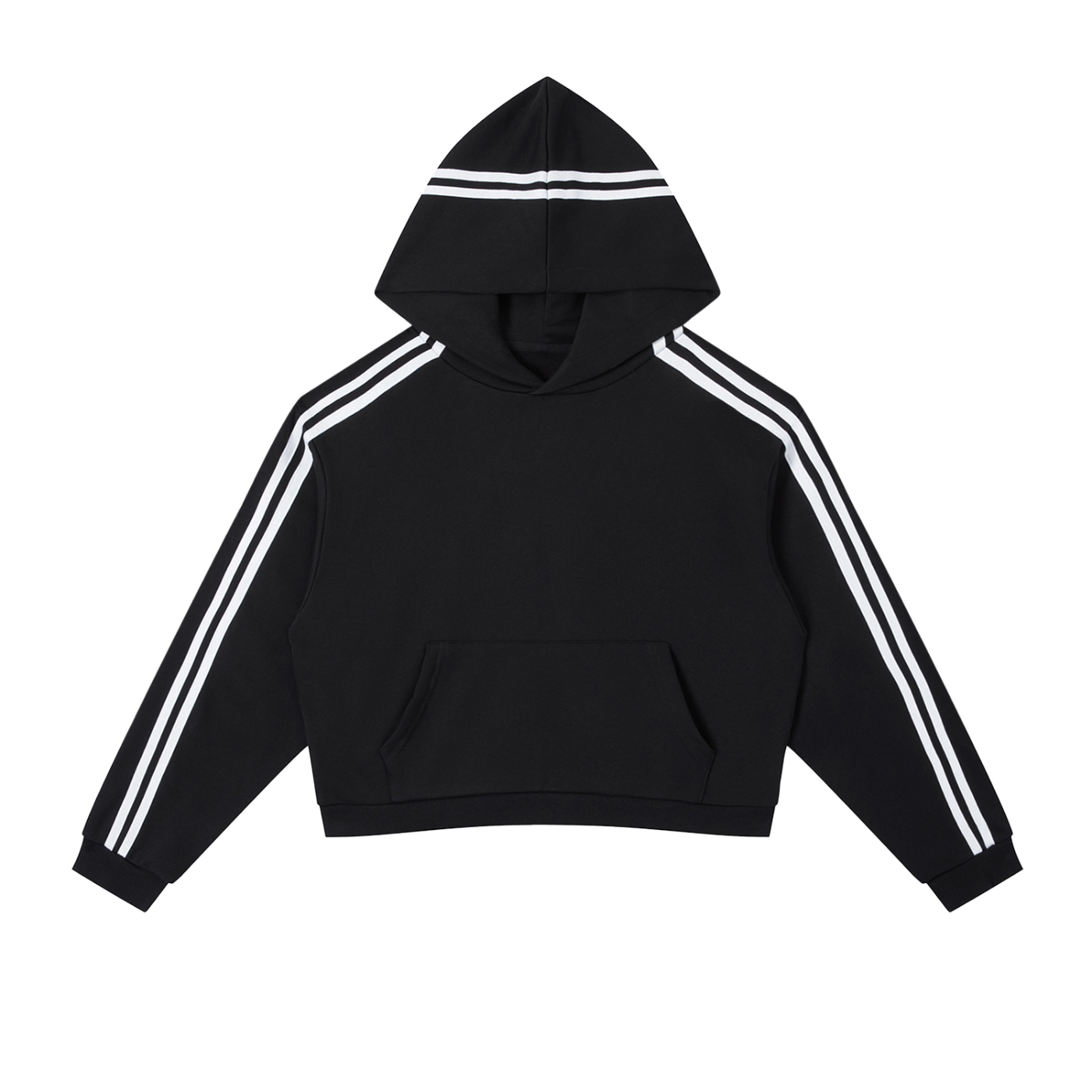 Contrast Side Stripe Cropped Hoodie - Ruled Out