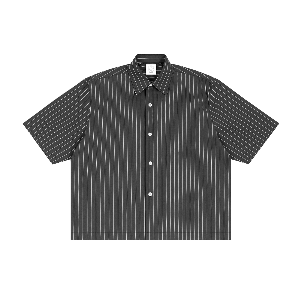 Striped Boxy Button-Up Shirt - Barcode
