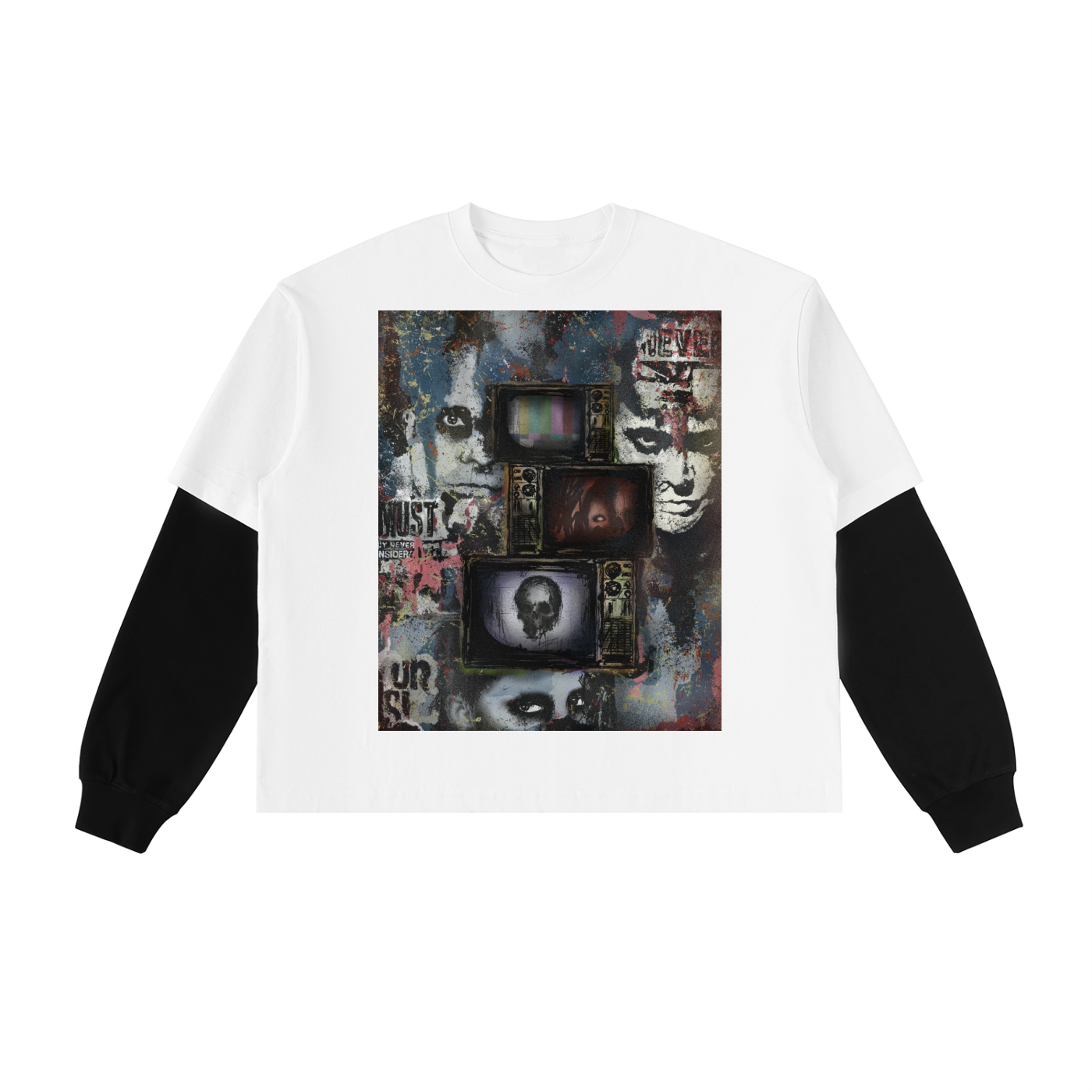 Layered Contrast Sleeve T-Shirt - Channel Zero