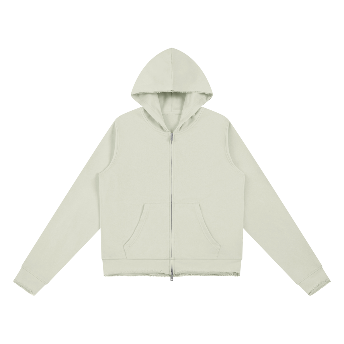 Raw Edge Full Zip Hoodie - Hemlock