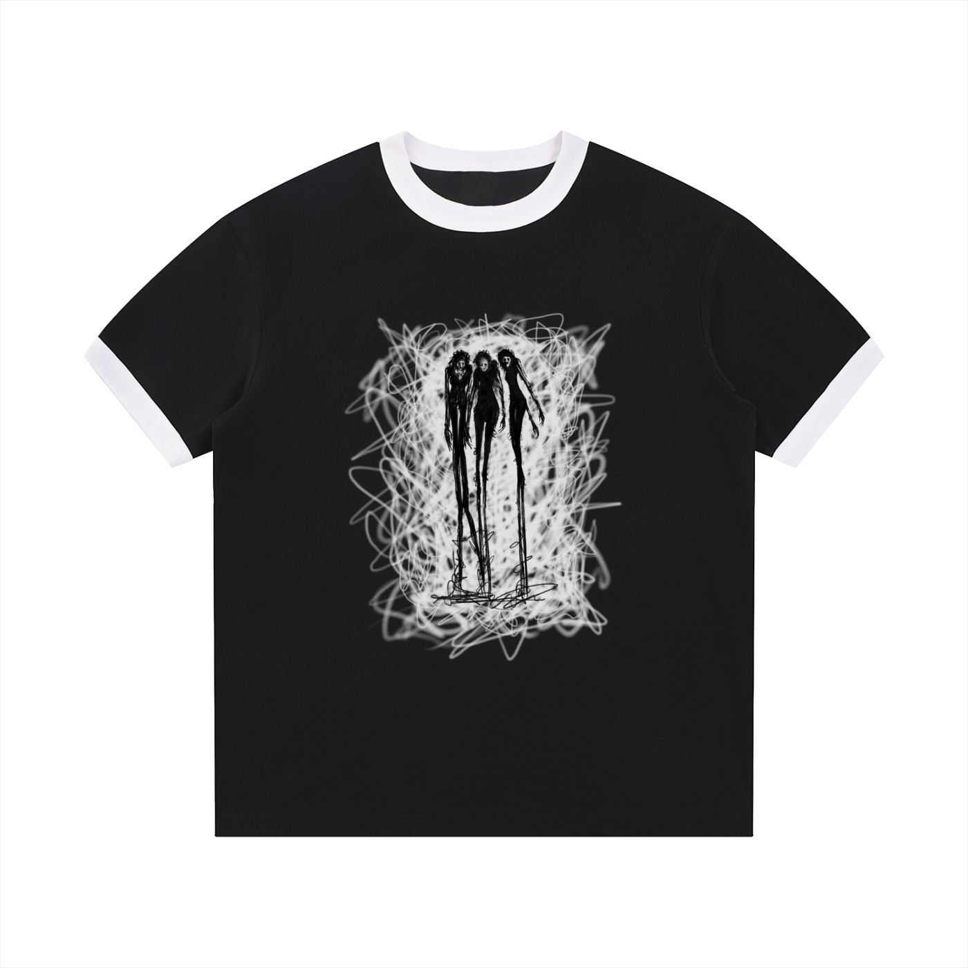 Contrast Edge Ribbed Crewneck T-Shirt - The Watchers