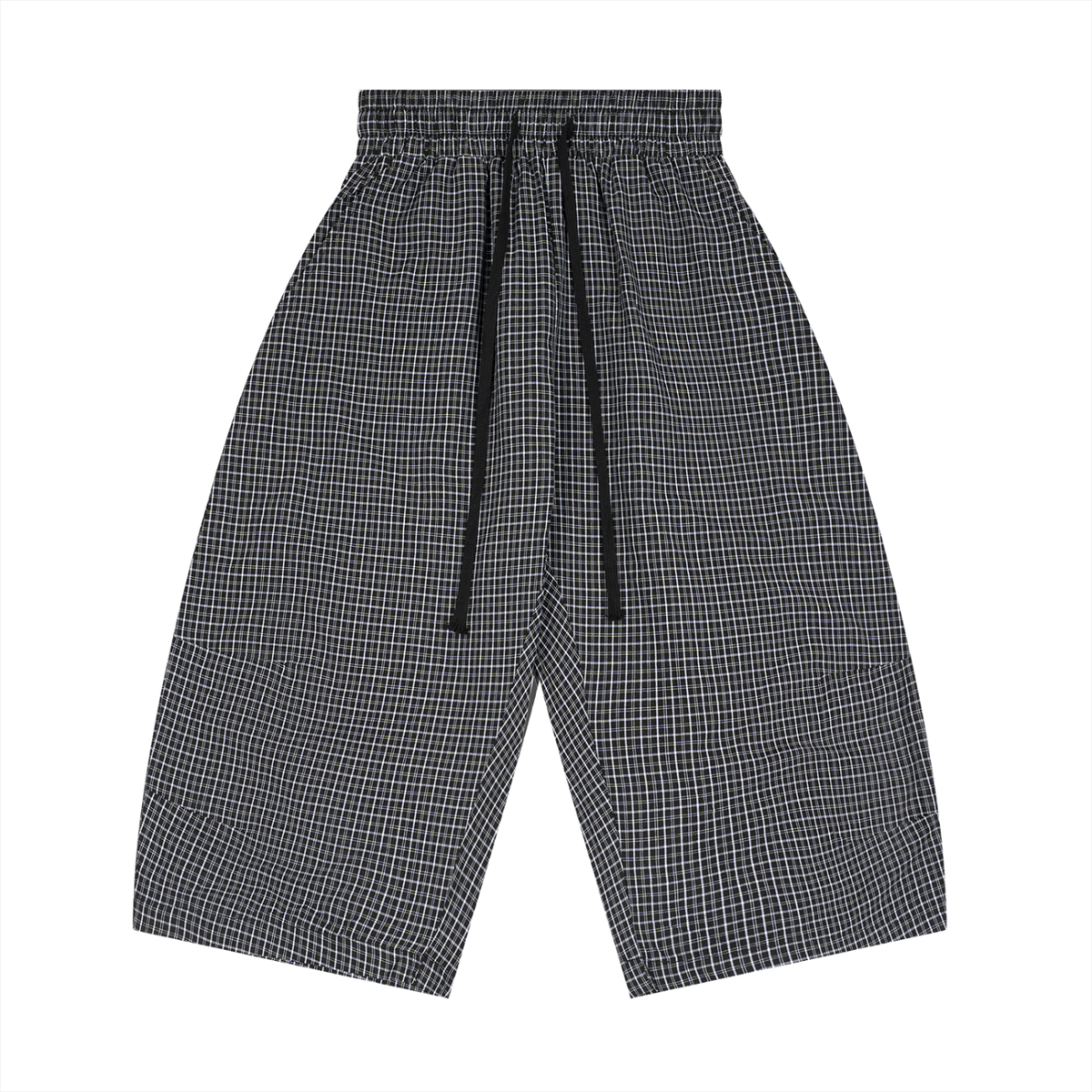 Plaid Loose Capri Shorts - Crosshatch