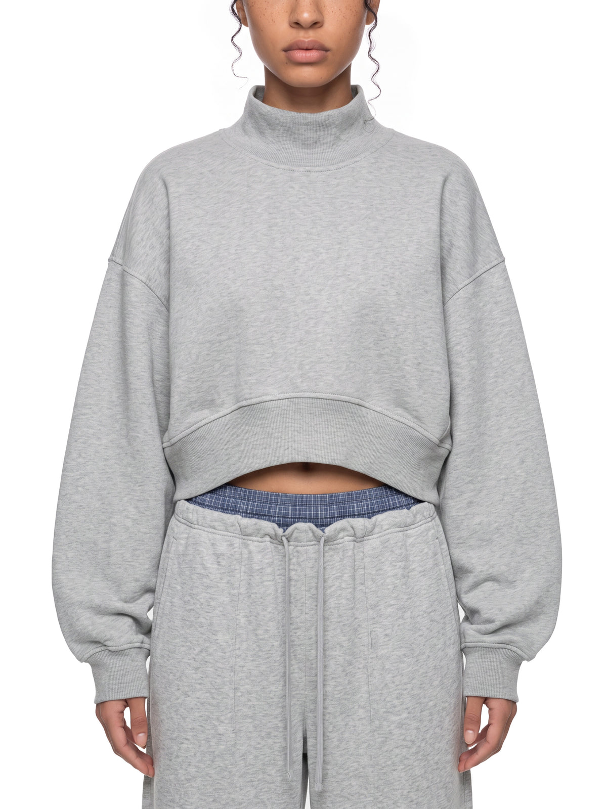 Crop Mock Neck Sweatshirt - Wingspan