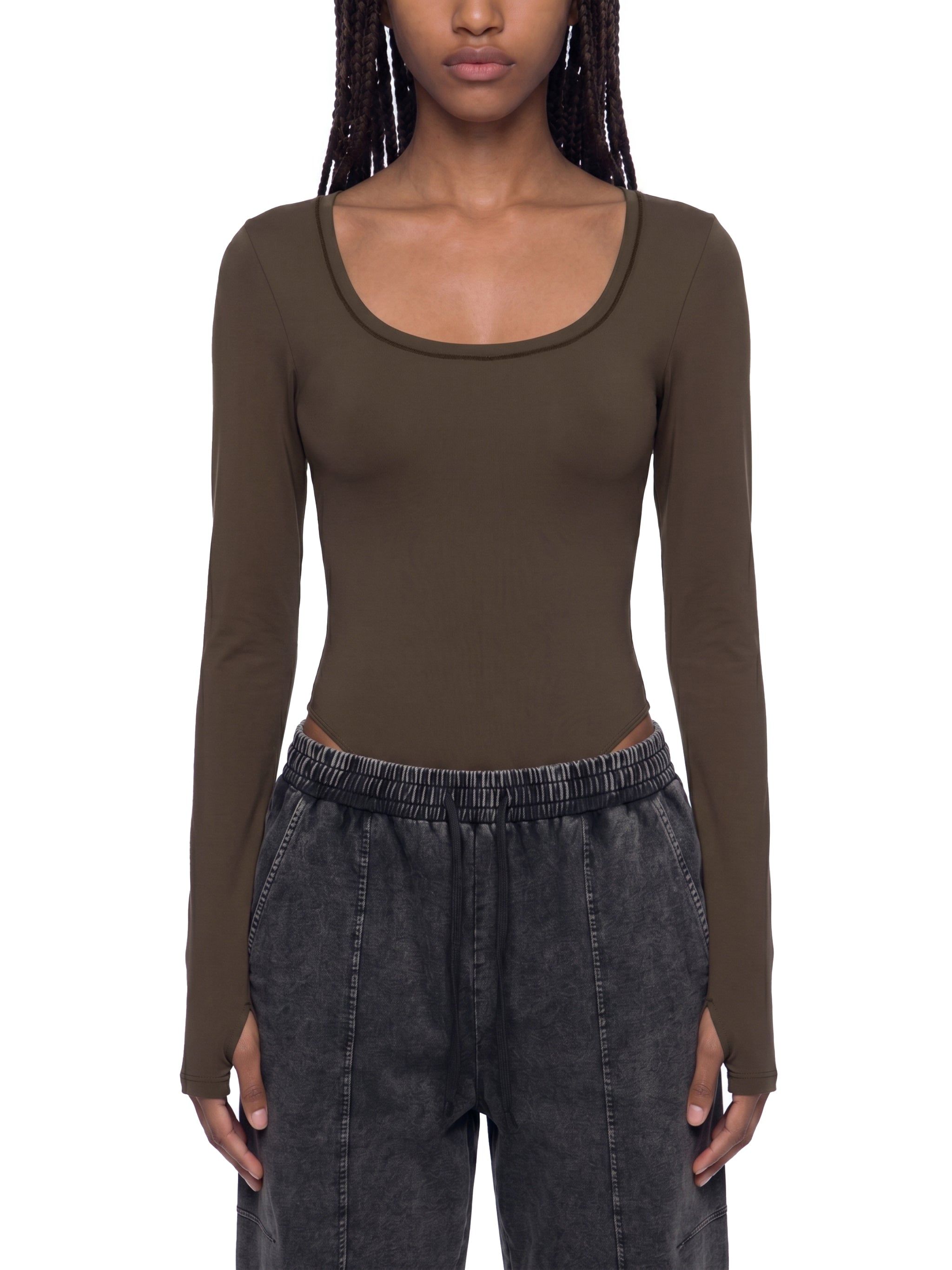 Tight Long Sleeve Yoga Bodysuit - Sinew