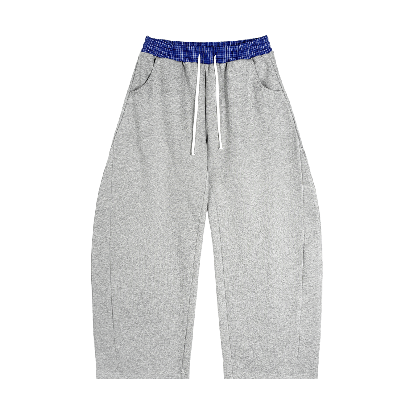Plaid Waistband Barrel Sweatpants - Soft Damage