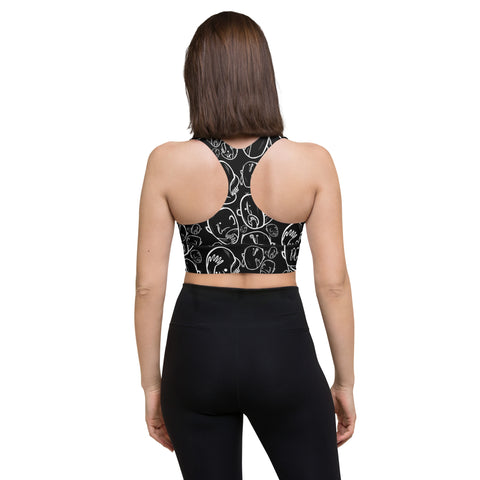 Longline Sports Bra - Faces VIII