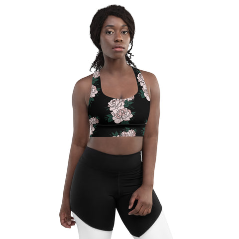 Longline Sports Bra - Rose I