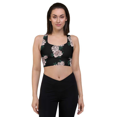 Longline Sports Bra - Rose I