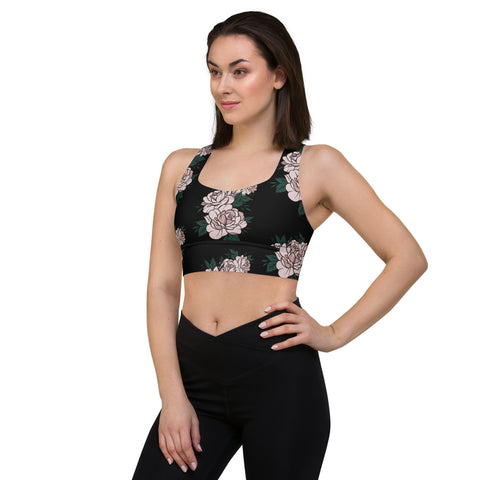 Longline Sports Bra - Rose I