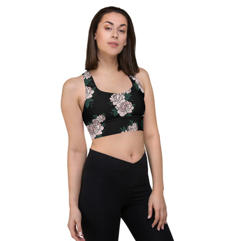 Longline Sports Bra - Rose I