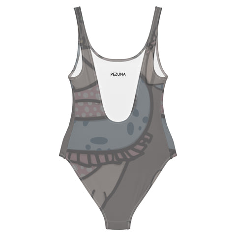 One-Piece Swimsuit - Fussy V