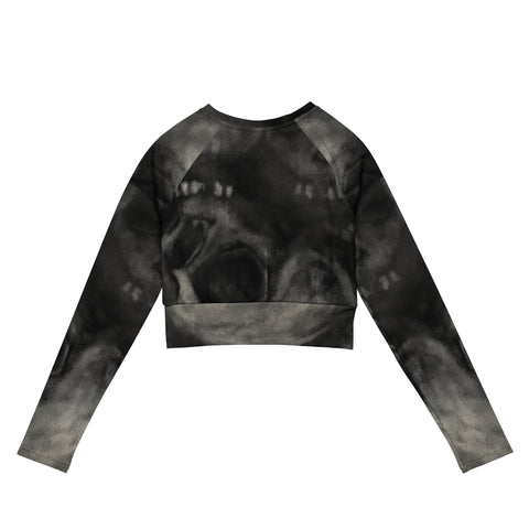 Long Sleeve Crop Tops - Skull VI