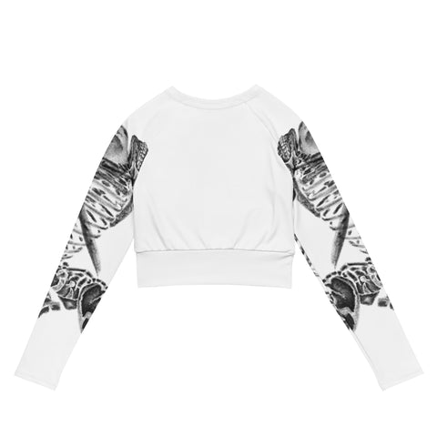 Long Sleeve Crop Tops - Broken Skeleton II