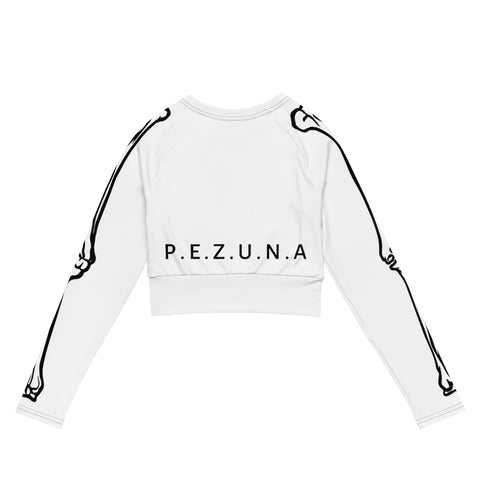 Long Sleeve Crop Tops - Broken Skeleton V