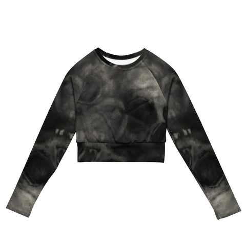 Long Sleeve Crop Tops - Skull VI