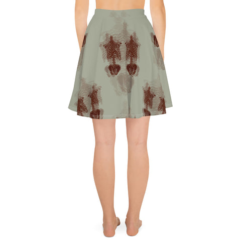 Skater Skirt - Blurry Skull VIII