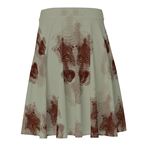 Skater Skirt - Blurry Skull VIII