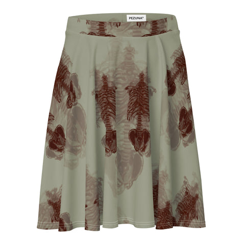 Skater Skirt - Blurry Skull VIII