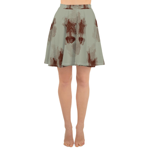 Skater Skirt - Blurry Skull VIII