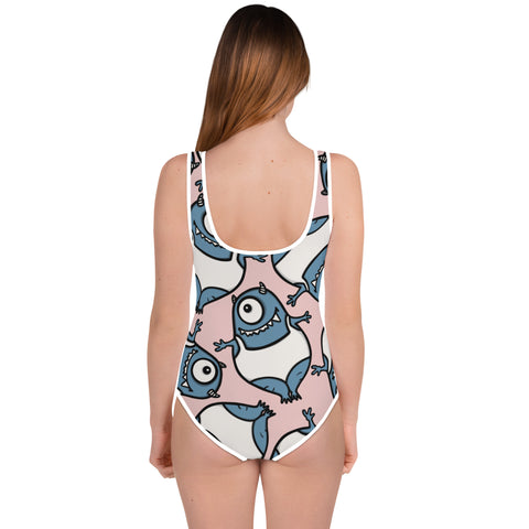 Youth One-Piece Swimsuit - Happy Monster IV