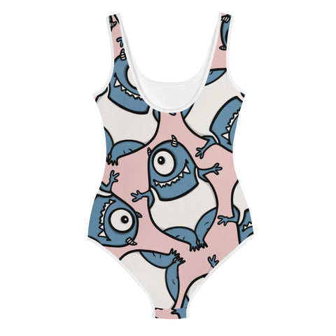 Youth One-Piece Swimsuit - Happy Monster IV