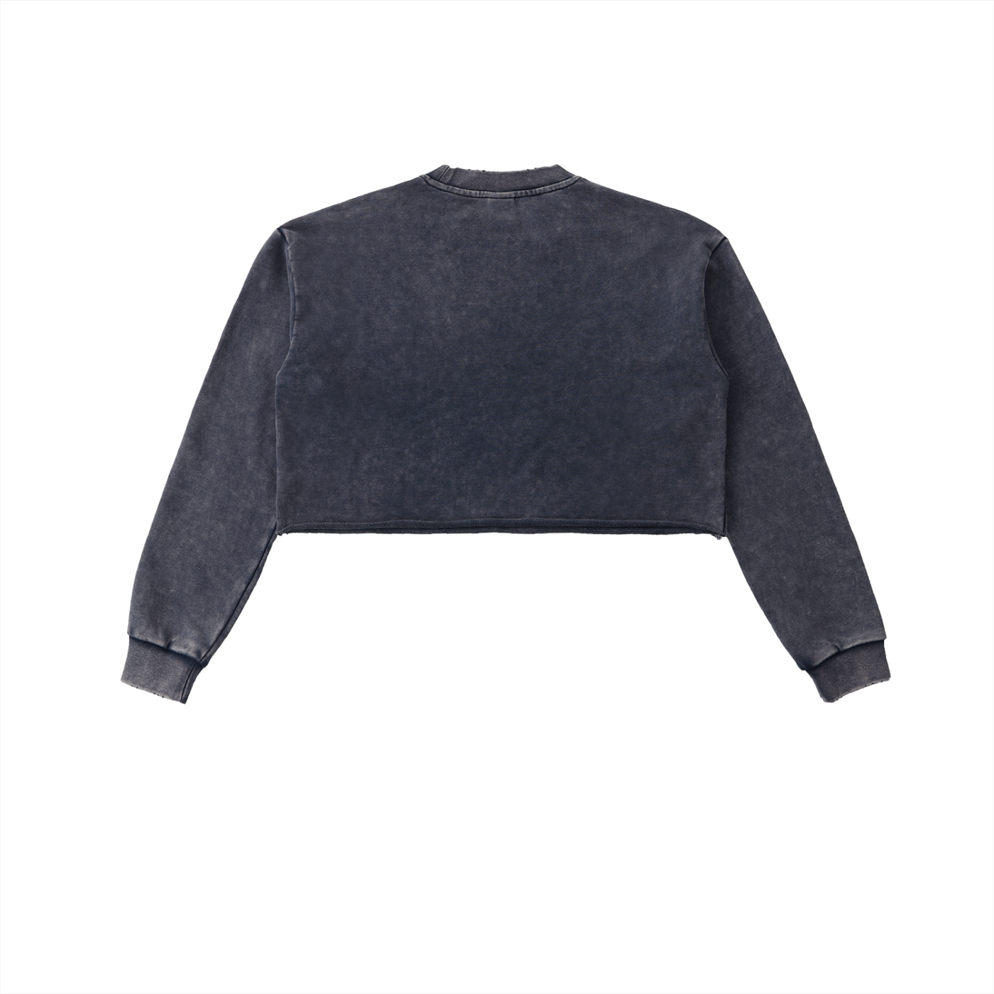 Snow Washed Raw Edge Cropped Sweatshirt - Faded Scorch