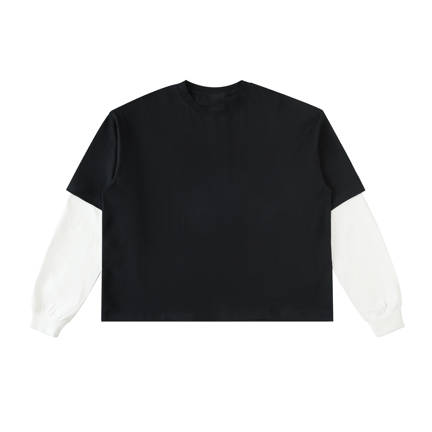 Layered Contrast Sleeve T-Shirt - Essence