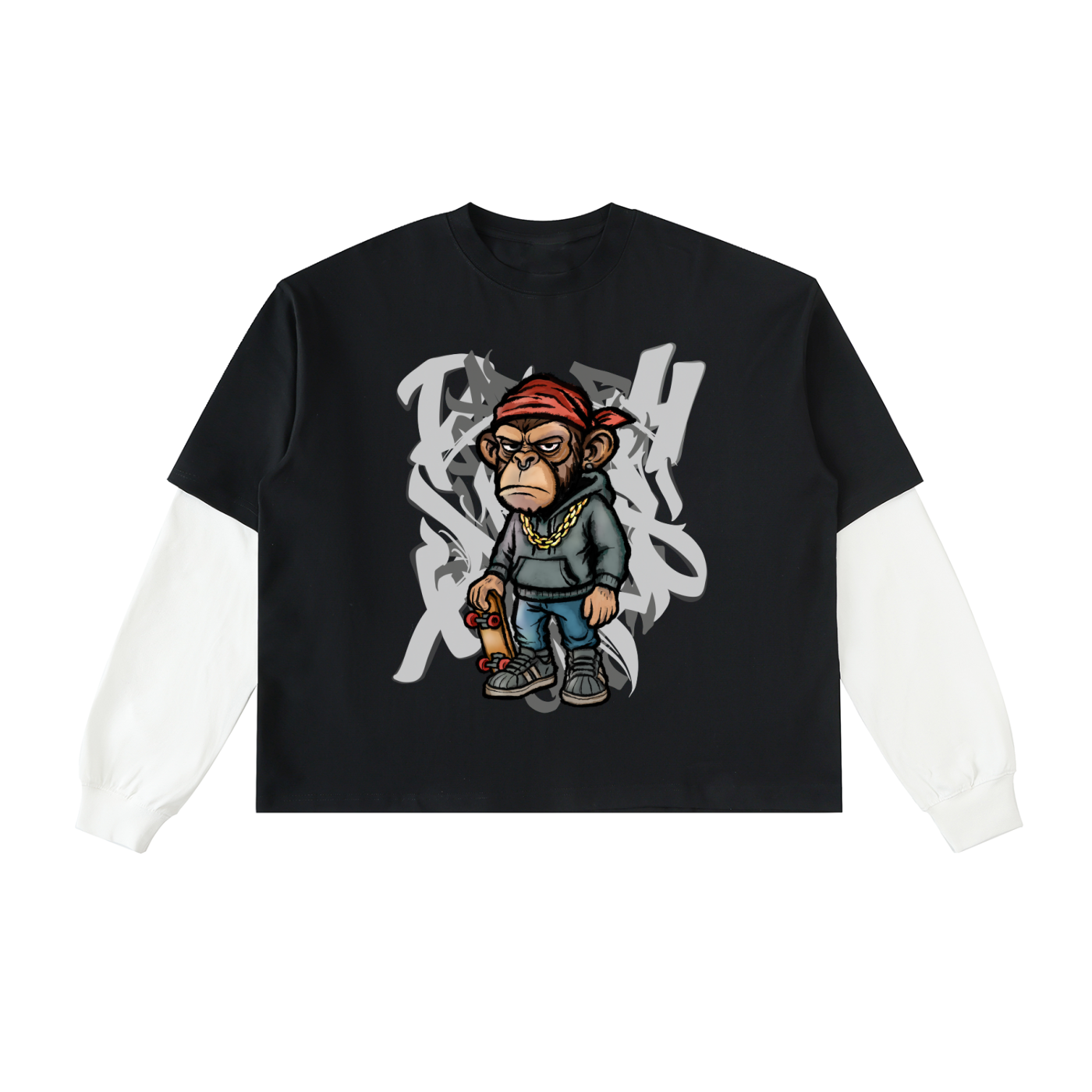 Layered Contrast Sleeve T-Shirt - Rawride