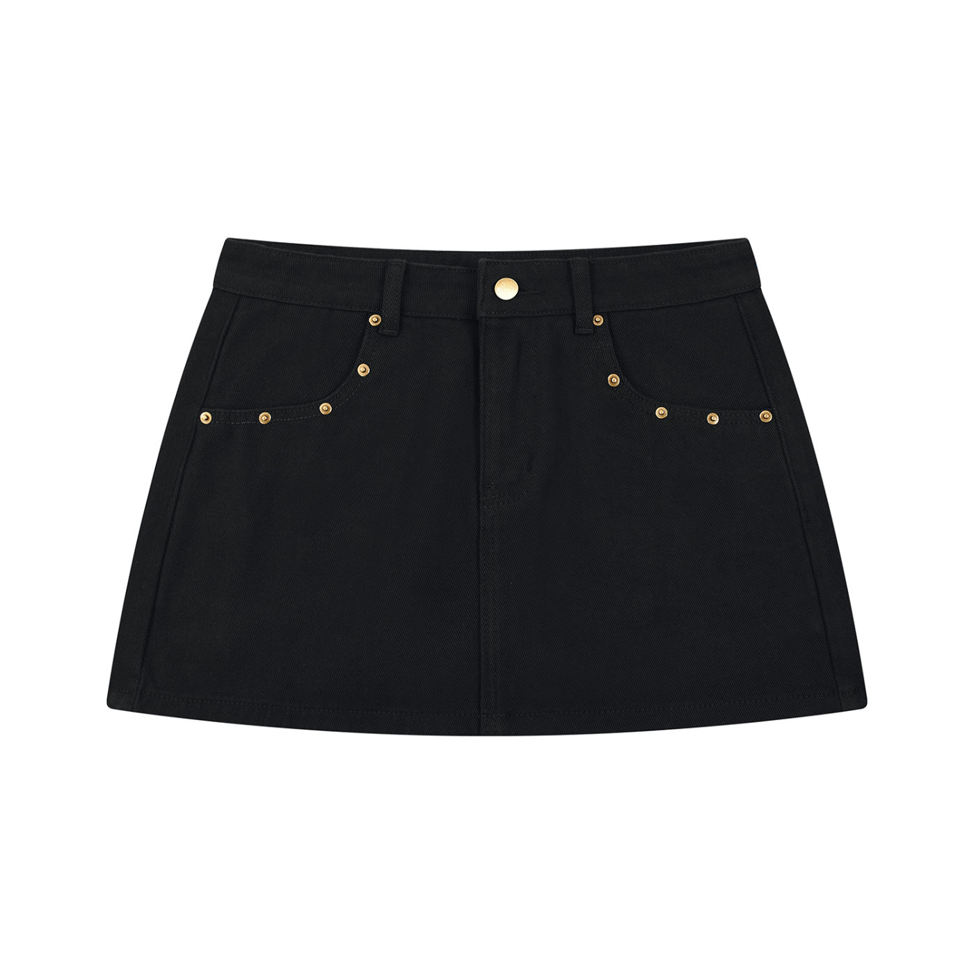 Studded Denim Mini Skirt - Shrapnel