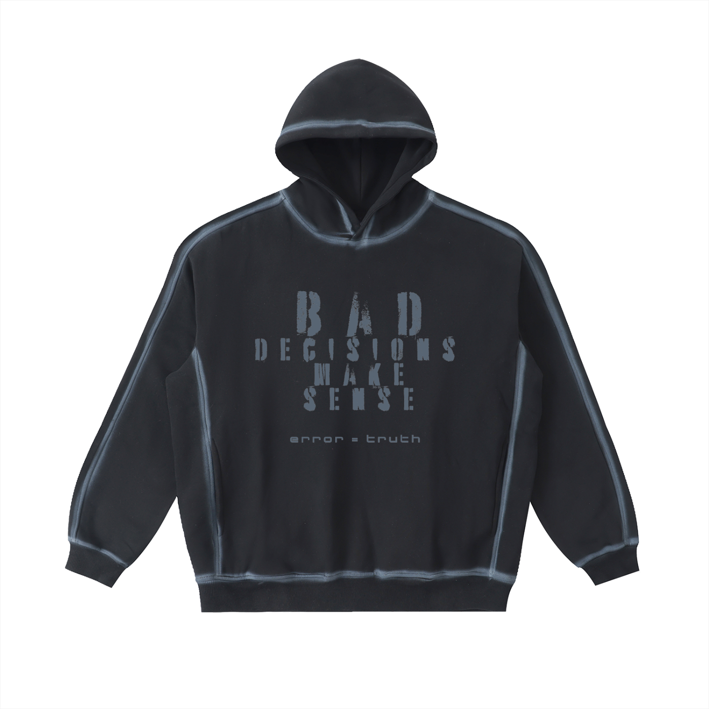 Sunfaded Edge Fleece Hoodie - Bad Decisions
