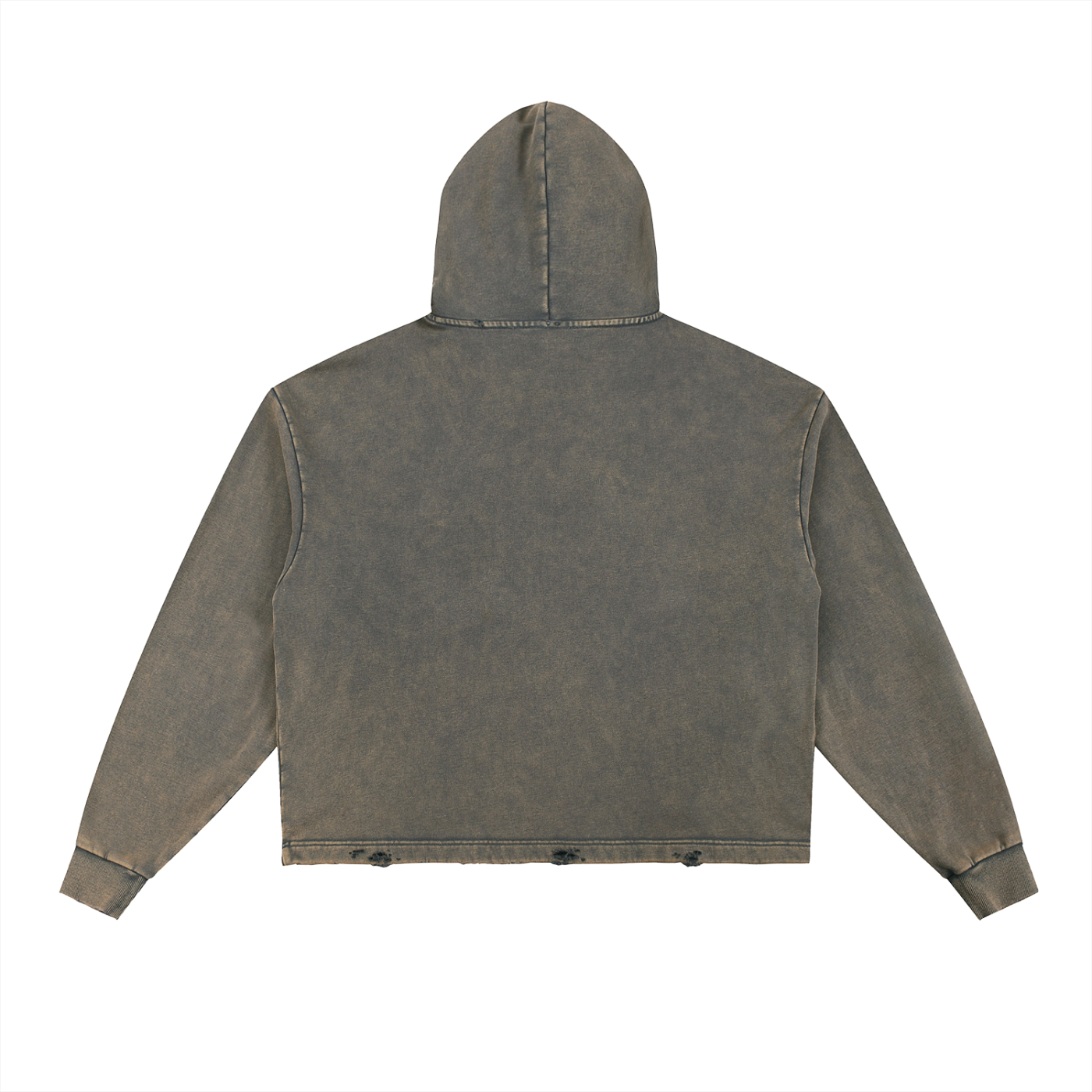 Vintage Washed Frayed-Hem Hoodie - The Hollow Grace