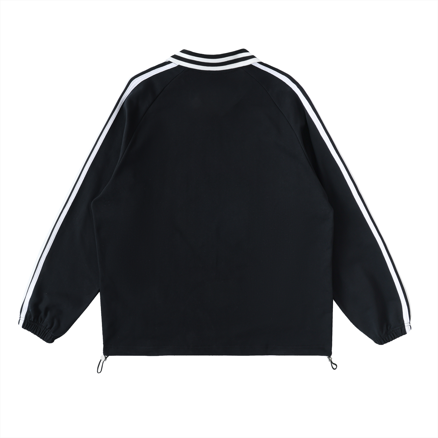 Contrast Striped Lapel Collar Sweatshirt - Steel Mirage