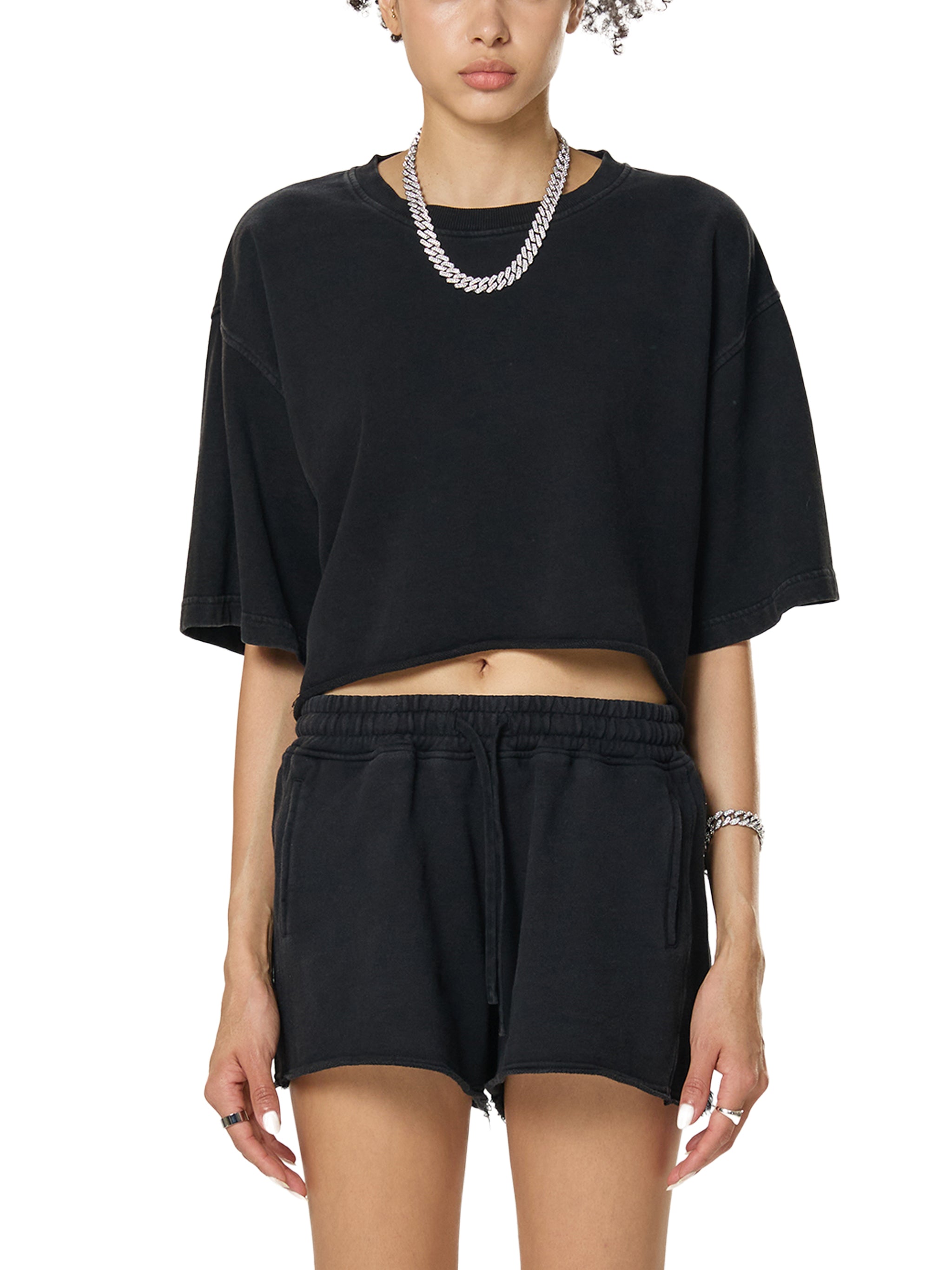 Raw Edge Crop Top - Undone