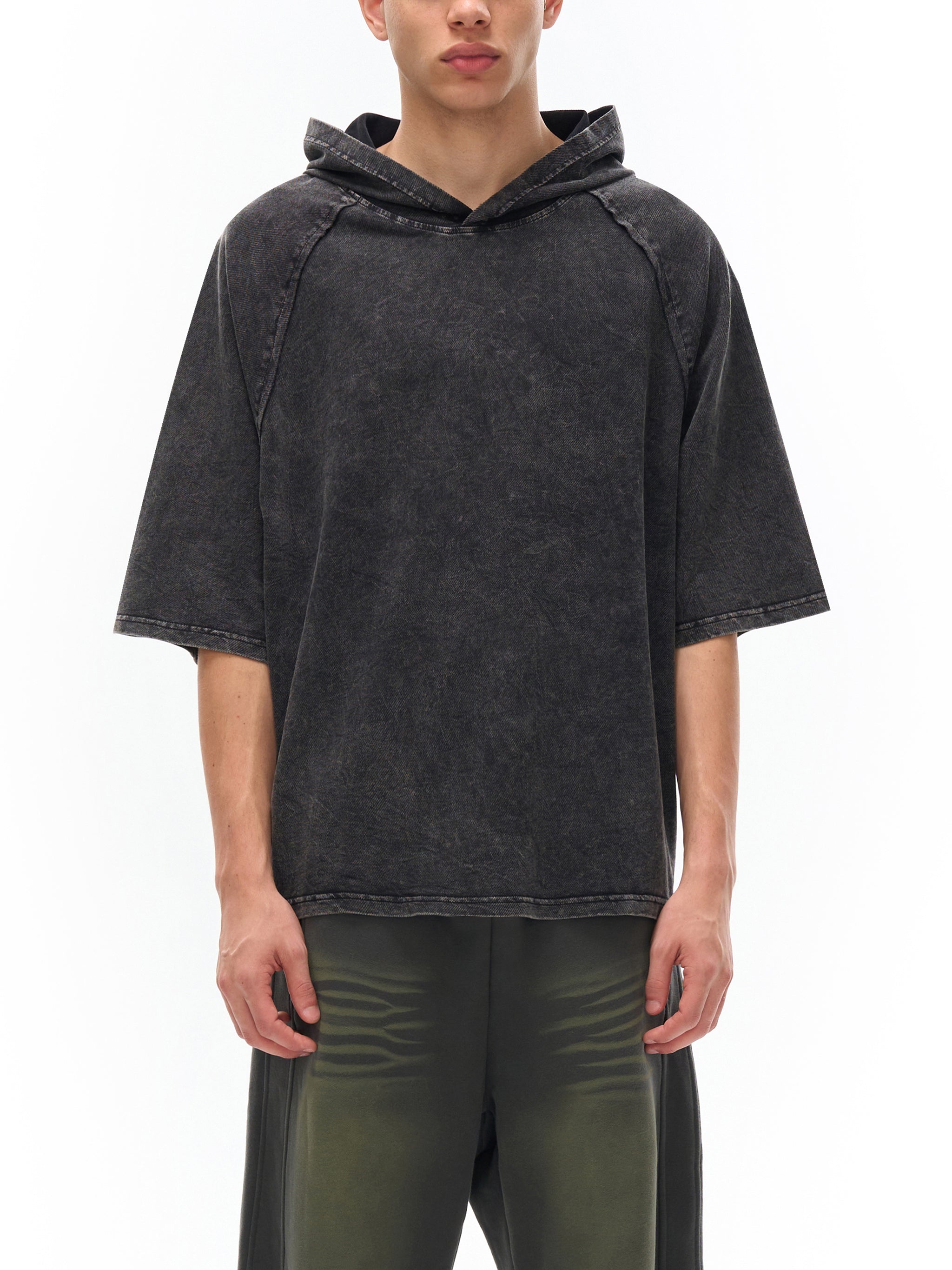 Snow Washed Hooded Boxy T-Shirt - Ironhush