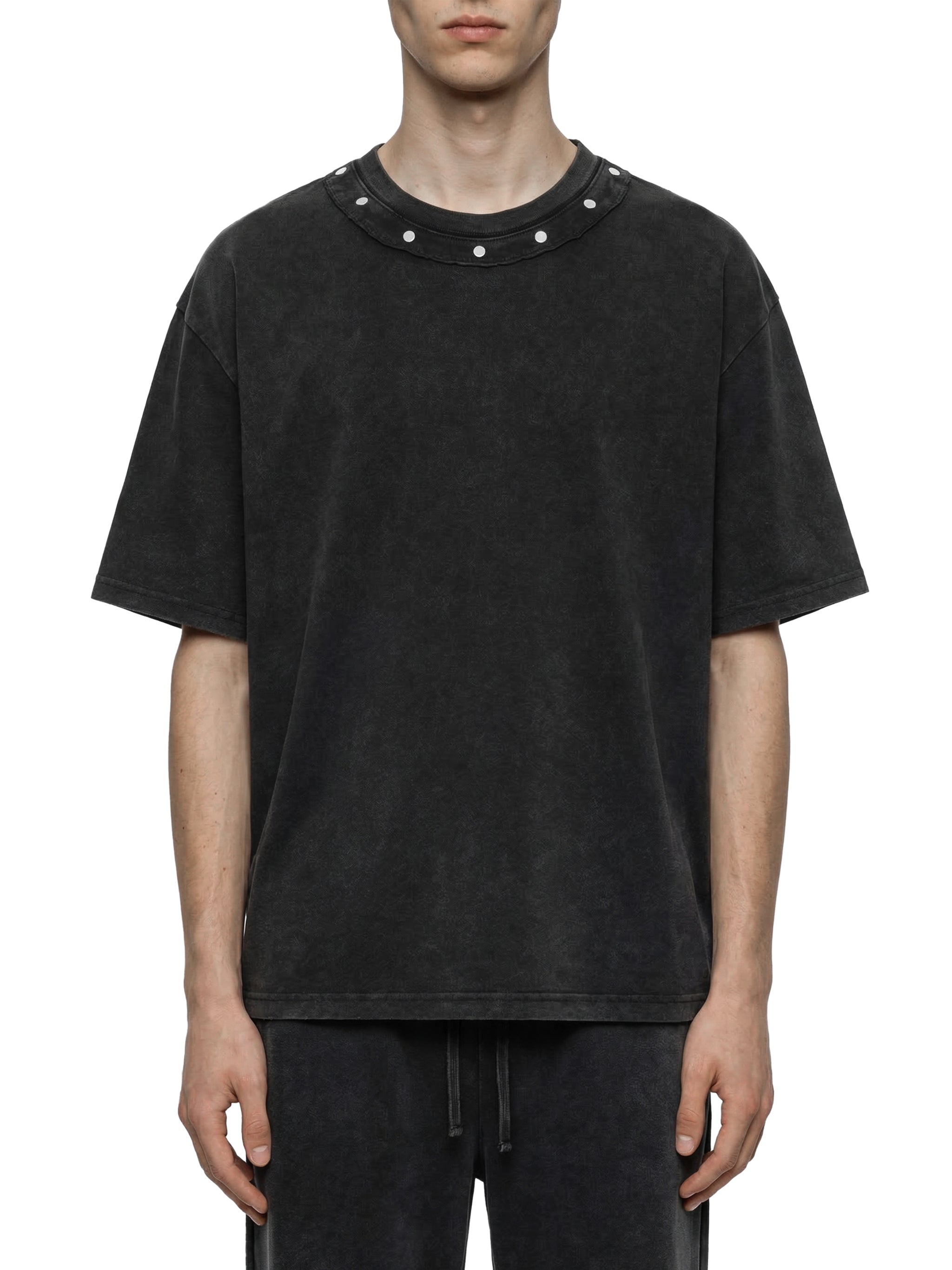 Washed Boxy Studded T-Shirt - No Soft Landing