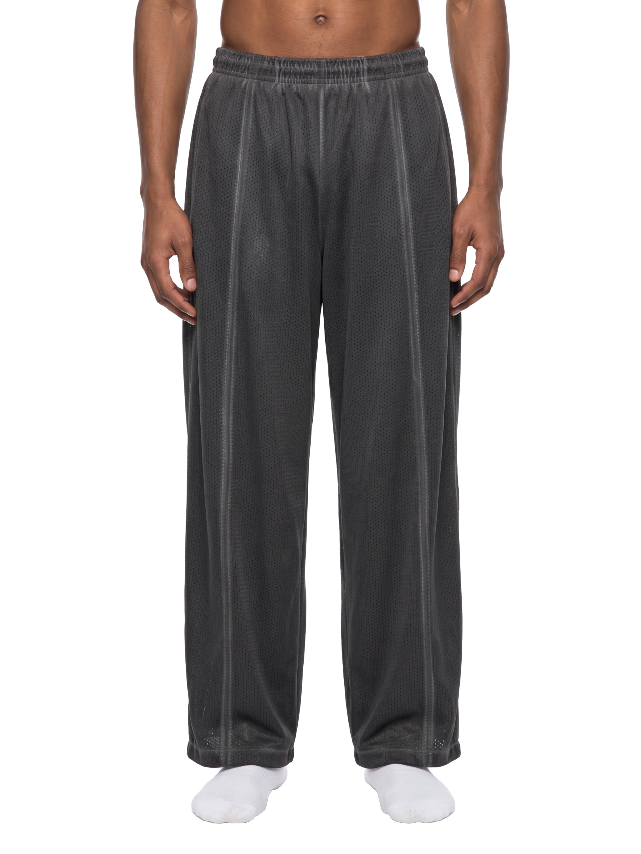 Vintage Wash Wide Leg Mesh Sweatpants - Dead Weight