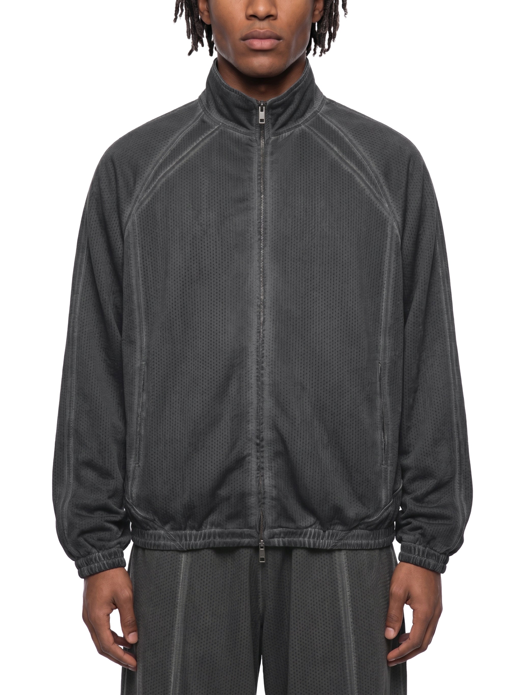 Vintage Wash Full Zip Mesh Jacket - Dead Weight
