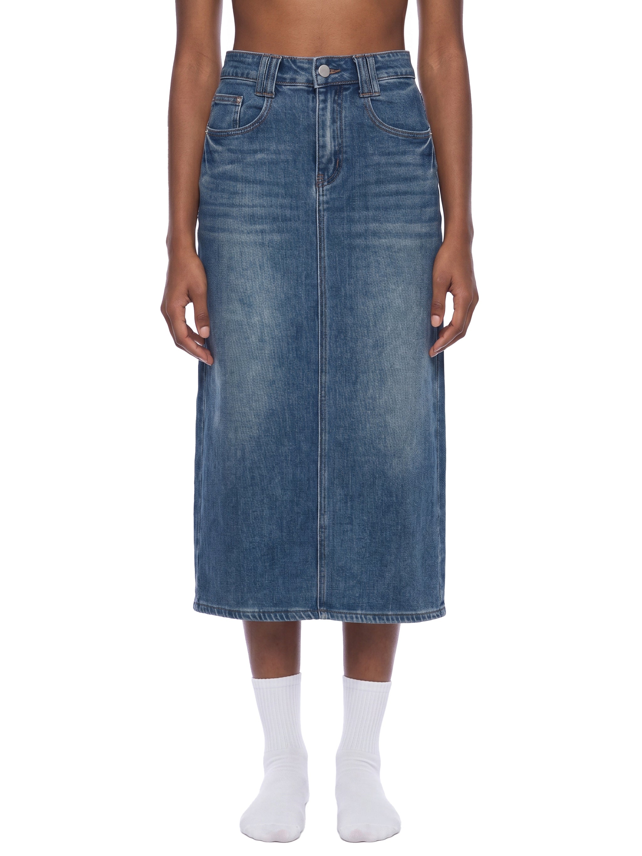 Vintage Wash Denim Skirt - Fademark